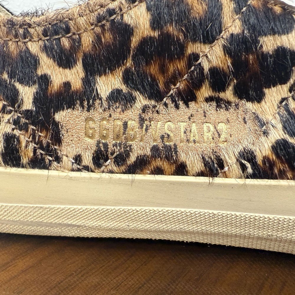 Golden Goose Leopard Print Low-Top Sneakers with Black Star - Picture 10 of 11